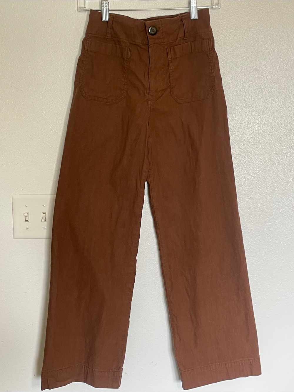Maeve Colette Rust Brown Wide-Leg Trousers 26P